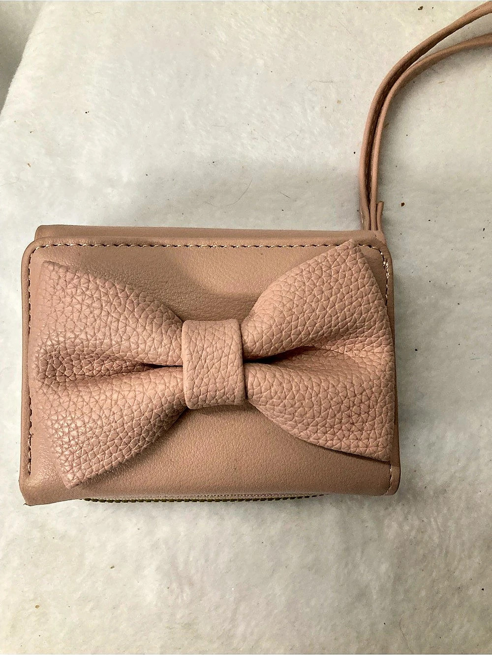 Bow Wristlet Wallet in Pink & Blue Like New